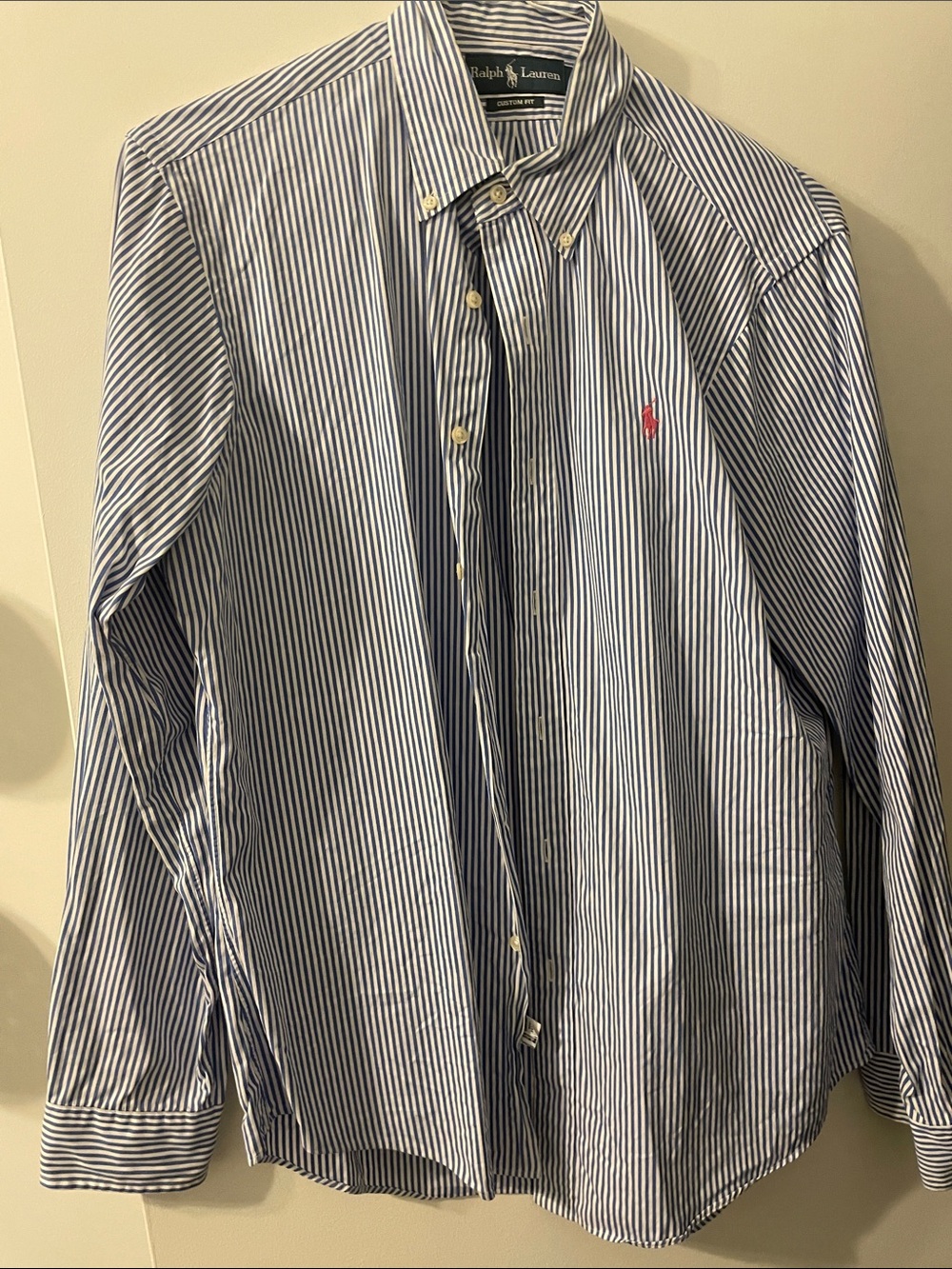 Ralph Lauren Blue & White Striped Button-Down Shirt
